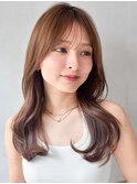 こなれヘア小顔カットフェイスフレーミング斜めバング艶感