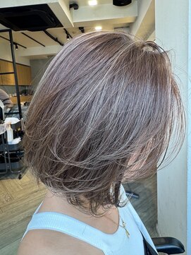 グッドネイバーズ 銀座(GOOD NEIGHBORS) かきあげ前髪/レイヤーボブ/前髪/ハイライト/グレージュ