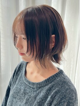 【ChaoMICHI yuika】顔周りカット ボブレイヤー アッシュ 20代