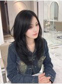 2wayバング 韓国センターパート シースルー &nbsp;くびれヘア　顔周り