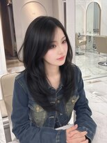 キティー サカエ(kiti SAKAE)&nbsp;2wayバング 韓国センターパート シースルー  くびれヘア　顔周り