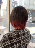 インナーカラー，レッド，塩基カラー【草加】