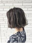 ハイライト+切りっぱなしボブ