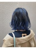 【Noci】暗めのブルー×ブラック×ボブ