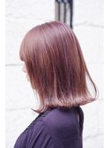 ガーネットピンク/外ハネ/ロブ/ツヤ感