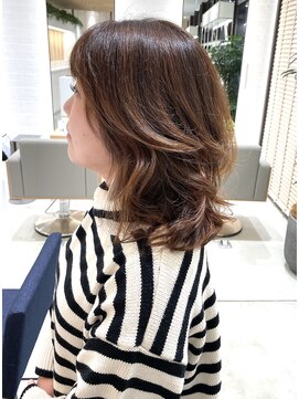 ステアケース 武蔵小杉店(stair:case) ミディアム/デジタルパーマ/ハイライトカラーゆるふわ30代40代