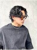 スパイラルパーマ センターパート