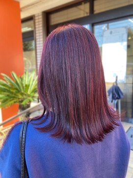 エルベ 千波店(elve) 艶髪ピンク×外ハネスタイル