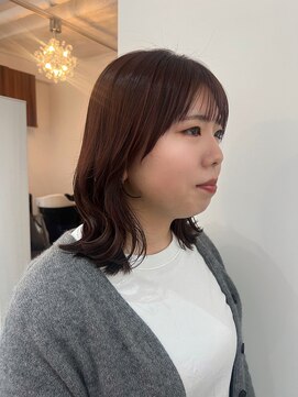 プレフル(playfull) 【韓国風】ミディアム ピンクベージュカラー