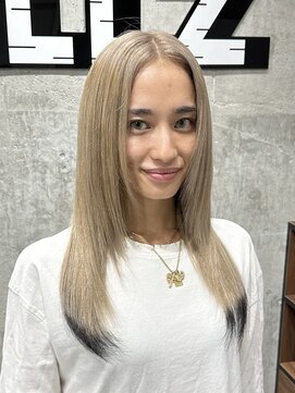 オルズ 渋谷(ALLZ) ミルクティー裾ブラックデザインカラーダブルカラーケアブリーチ