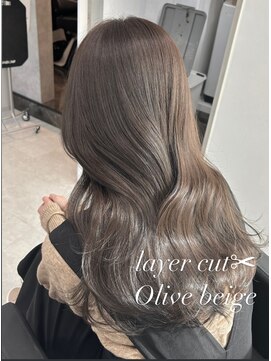 マーシュ 梅田(marshu) 吉岡Style/オリーブベージュ/レイヤーカット/韓国風
