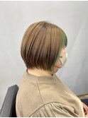 インナーグリーン☆ショートボブ