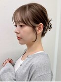 小顔ヘア/ブリーチなしカラー/ヘアアレンジ/伸ばしかけヘア
