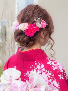 ヘアデザイン ステラ(hair design sTella) 花とかすみ草のヘアセット