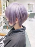 くびれウルフショート　ホワイトグレージュカラー