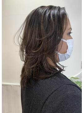 ネオリーブソラ 相模大野店(Neolive sola) 大人ミディアムレイヤー/カール/ハイライト/ショコラベージュ