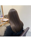 艶髪ストレート×ミディアム×グレージュ×髪質改善【広島】
