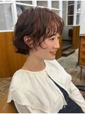 『真通知弘』ショートボブにくしゃっと可愛いパーマのお洒落ヘア
