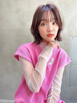 スティーロ 渋谷(Steelo) Steelo ピンクブラウン×外ハネレイヤーボブ 渋谷