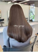 色落ちも赤みが気にならないオリーブグレージュ 透明感大人ヘア