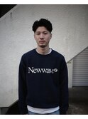 大人渋髪 6:4分けパーマ