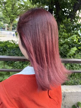 サル(saru) #ピンクカラー × #切りっぱなし