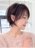 黒髪カタログ/ショート/オリーブグレー/小顔に見せるヘア/大宮