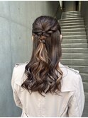 ハーフアップヘアセット