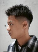 MEN'S/アップバングショート×スキンフェード/短髪フェード
