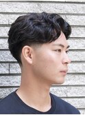 テーパーフェード+フェザーパーマ