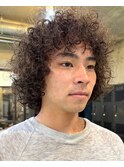 海外風アフロパーマプードルボブ