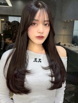 ロンドアヴァントゥス 池袋(Lond aventus)&nbsp;ダークラベンダーグレージュレイヤーカット韓国巻き顔周りカット