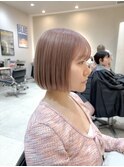 ミニボブケアブリーチダブルカラーミルクティーベージュ