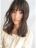 学生限定　伸ばしかけのミディアム　大きめゆるめなエアウェーブ