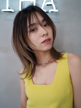 リアン(Lien) Lien☆小顔シースルーバング×外ハネレイヤーウルフボブ 立川