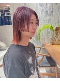 マロンベージュ／丸型／逆三角／卵型/かきあげロング