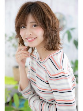 ミック ヘアアンドメイク アップ 駒込店(miq Hair&Make up) フレンチガーリーテラコッタくせ毛風ふわふわボブウルフc1