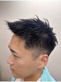 ジェットモヒカン 束感 ショート アップバング フェードカット
