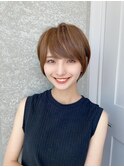 前髪あり★ショートボブ/髪質改善×ブリーチなし[池袋]