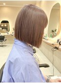 ショートボブハイトーンブリーチカラーミルクティーベージュ横浜