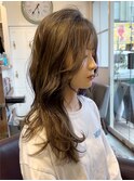 韓国風グレーベージュシースルーカラー大人可愛い