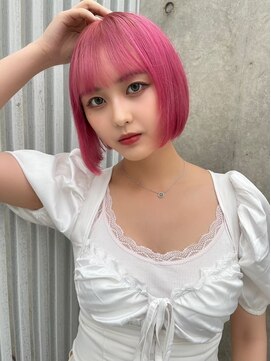 ワンズ リー 上大岡店(One's ly) デザインカラーレイヤーカットウェットヘア夏オリーブベージュ