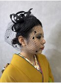 成人式トークハットヘアアレンジベール和装まとめ髪