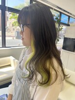 プランタン フォー ヘアー(printemps FOR HAIR) インナーカラー×ライムイエロー