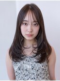 デザインカラー/レイヤーカット/ウェットヘア/オリーブベージュ