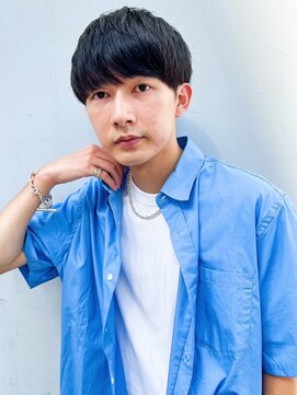 ファルベ(Farbe) スパイキーショートブルーブラックフェザーパーマサーフカール