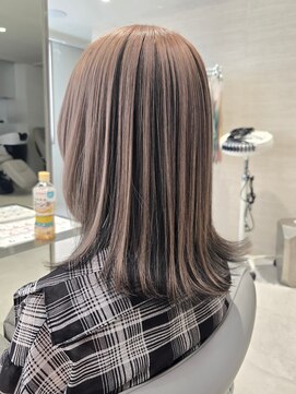 キーン 立川店(keen) 【keen×miho 】 アンブレラカラー　ミルクティー×ダークグレイ