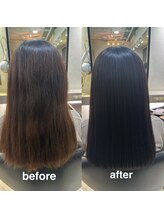 ドライヤーで乾かすだけで感動の仕上がりに♪　髪の状態をご実感いただくため、初回はオイルなしでドライ◎