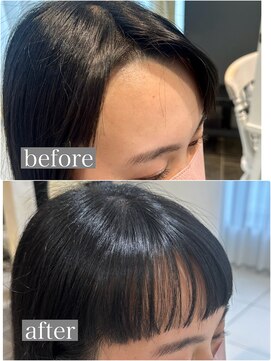 クロスパーマ　髪質改善　前髪カット