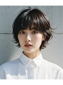 レイヤーボブボブヘアショートウルフパーマウルフボブヨシンモリ